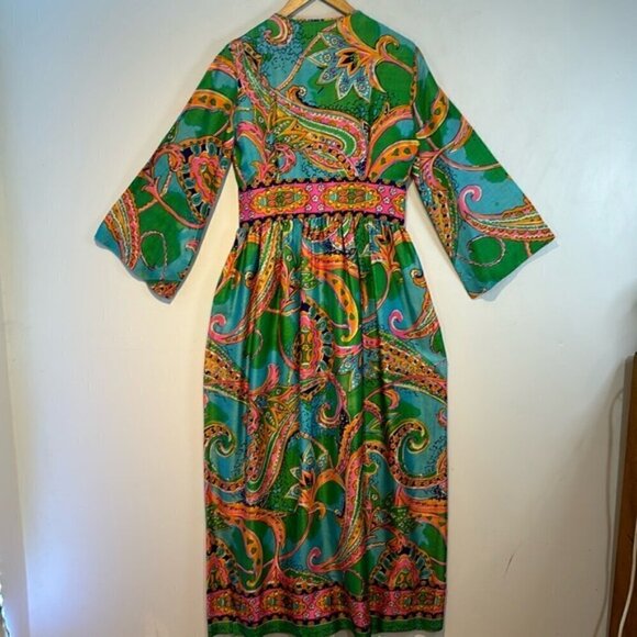 Vintage Keyloun Maxi Dress, Zip Front Size 12. - Picture 11 of 16
